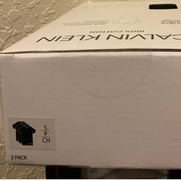 Calvin Klein Cotton Classics 3 Pack Short Sleeve V Neck T-Shirt Small Black New - Picture 3 of 5